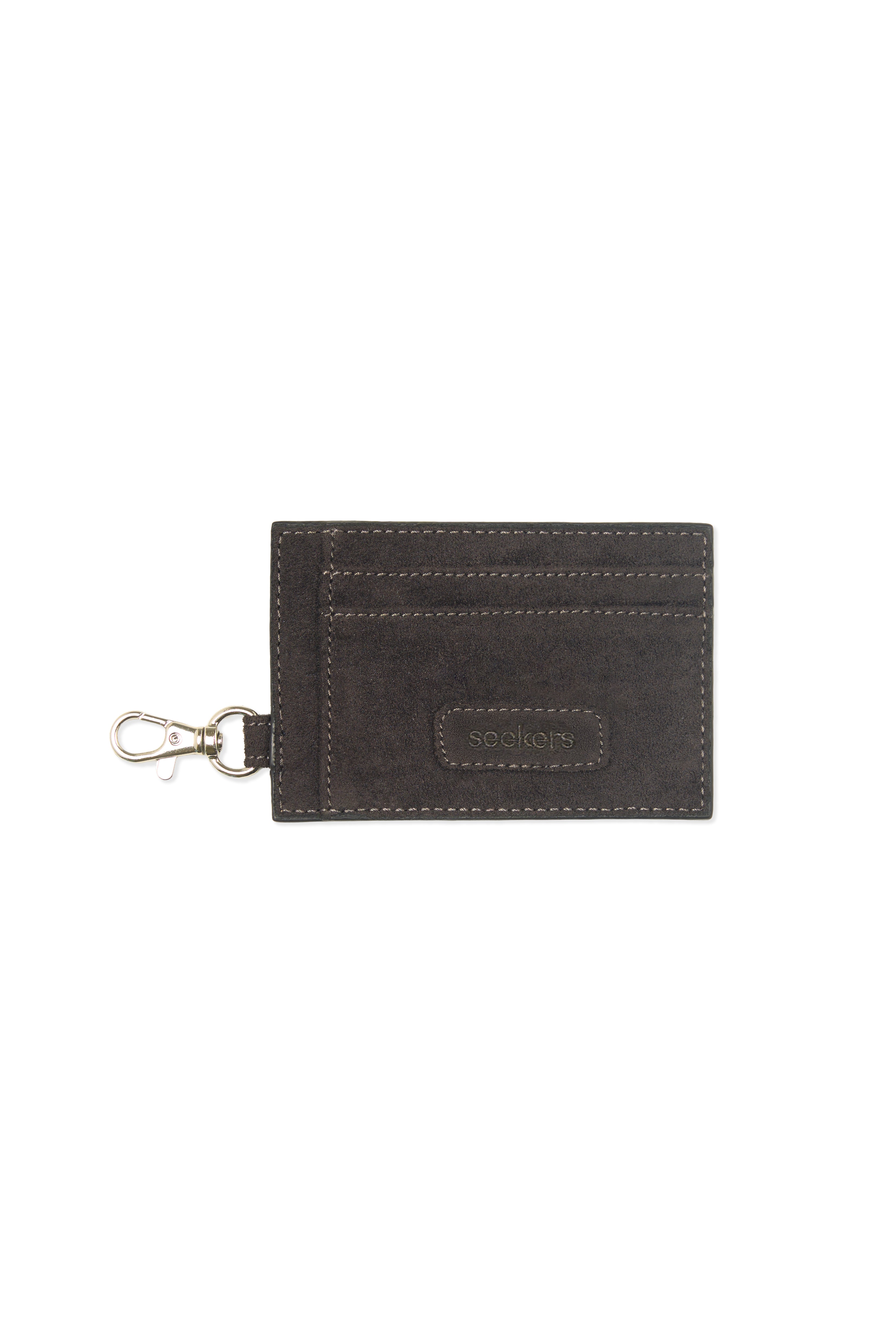 Martha Faux Suede Cardholder in Dark Grey